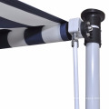 9' 10" Manually-operated Blue/White Waterproof Retractable Awning